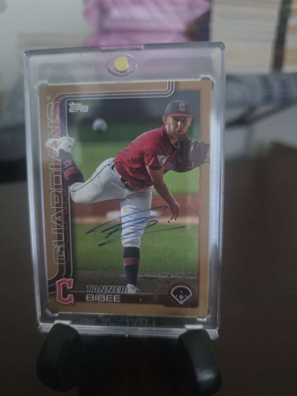Topps Tanner Bibee Cleveland Guardians Autograph # (12/2025) Baseball Card - Red